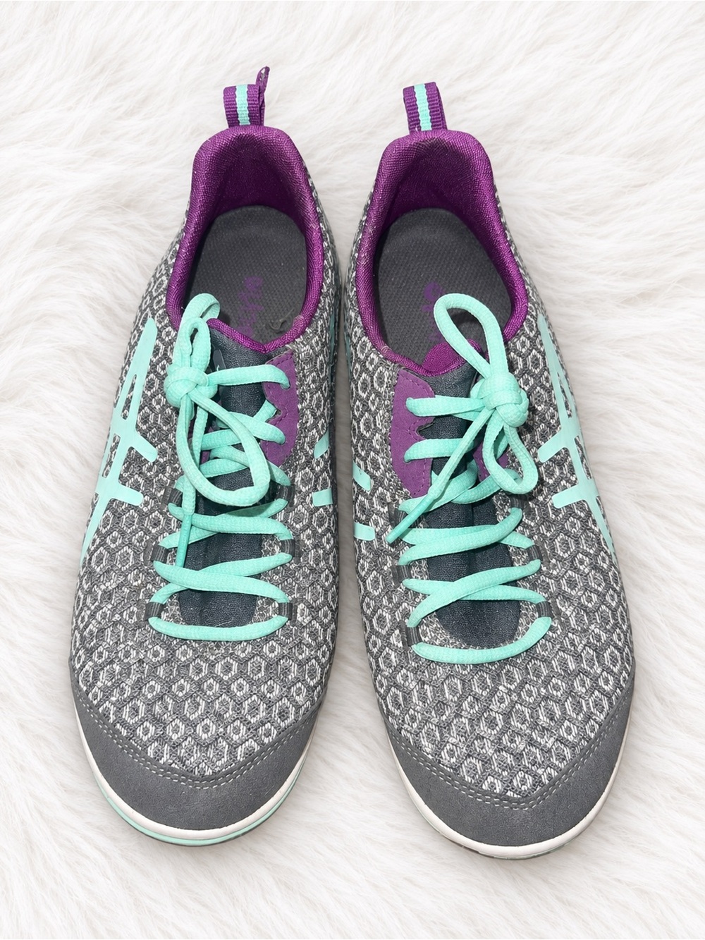 ASICS MetroLyte Walking Sneakers Women’s 8.5 | Purple Mint Gray Retro Athletic - Picture 2 of 7